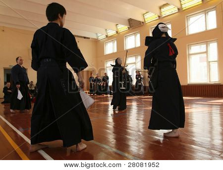 MOSCOW, Federacja Rosyjska - 25 marca: Moskwa XXIX turniej Open na Kendo (Kyu Cap i Dan Cap), Marzec