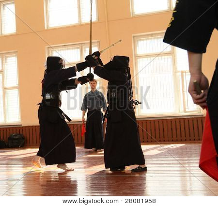 MOSCOW, Federacja Rosyjska - 25 marca: Moskwa XXIX turniej Open na Kendo (Kyu Cap i Dan Cap), Marzec