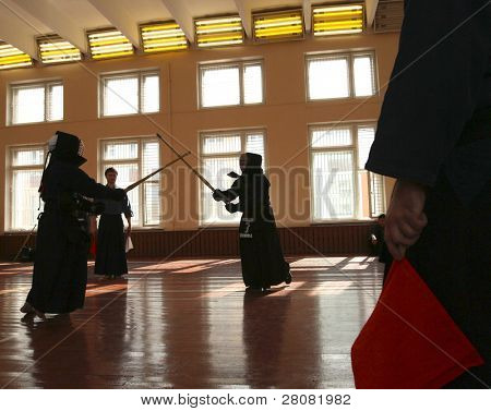 MOSCOW, Federacja Rosyjska - 25 marca: Moskwa XXIX turniej Open na Kendo (Kyu Cap i Dan Cap), Marzec