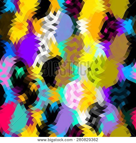 Geometric Wavy Abstract Pattern. Polygonal Square Background.