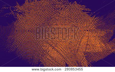 Hypnosis Halftone Psychedelic Art . Graphic Trendy Syntwave Swirl Background.