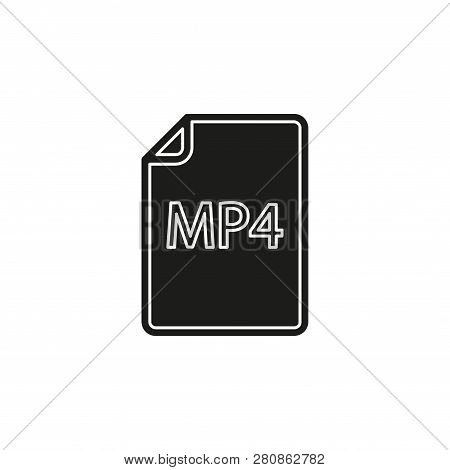 Download Mp4 Document Icon - Vector File Format Symbol. Flat Pictogram - Simple Icon