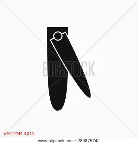 Nail Clippers Icon Logo, Illustration, Vector Sign Symbol For Design