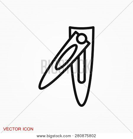 Nail Clippers Icon Logo, Illustration, Vector Sign Symbol For Design