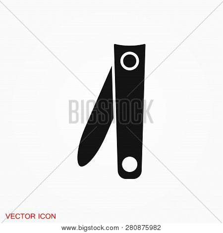 Nail Clippers Icon Logo, Illustration, Vector Sign Symbol For Design