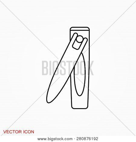 Nail Clippers Icon Logo, Illustration, Vector Sign Symbol For Design