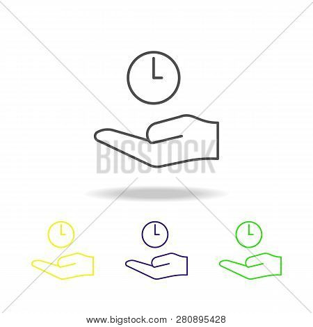 Hand Holding Up Plant Colored Outline Icons. Element Of Simple Icon For Websites, Web Design, Mobile
