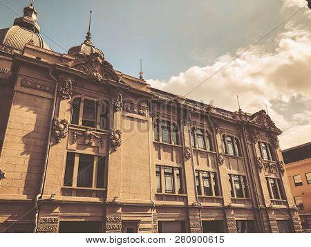 Tbilisi, Georgia - September 20, 2018: View Of Old Bilding Of The Tbc Bank Of The  Tbilisi Town, D.a