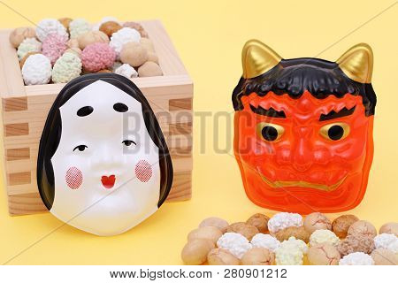 Japanese Traditional Event, Soybean Snacks Are Used On An Annual Event /setsubun.