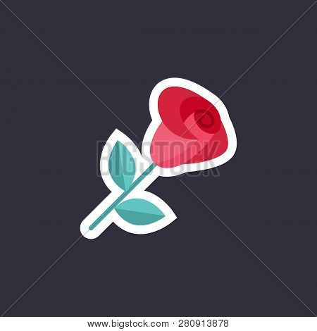 Universal Roser Flat Icon, Ecology Element. Love Symbol, Logo Sign. Graphic Or Web Element For Valen