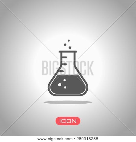 Medical Test Tube Icon. Icon Under Spotlight. Gray Background