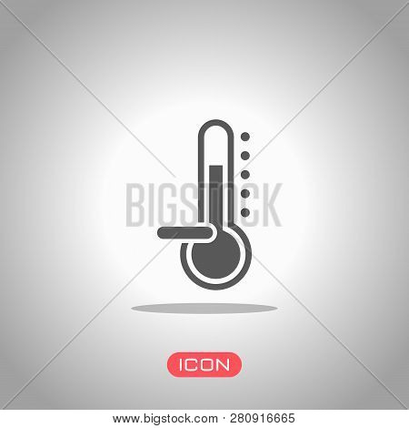 Thermometer, Cold. Subzero Temperature. Icon Under Spotlight. Gray Background