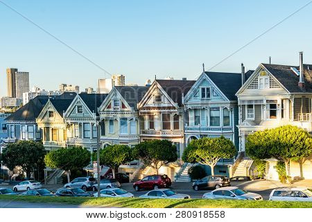 San Francisco, California - October 5, 2017: Painted Ladies From The Sitcom Full House