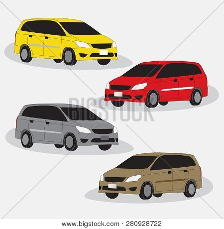 Set Of Mpv Car Vector And Illustration