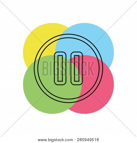 Simple Pause. Thin Line Pictogram - Outline Stroke