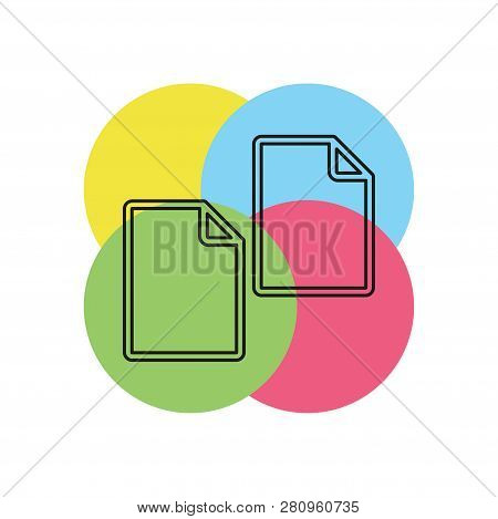 Copy Or Duplicate Document Icon - Web Page Symbol - Office File Format. Thin Line Pictogram - Outlin