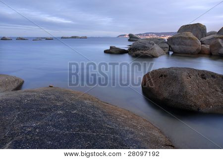 медленное Выдержка изображение на побережье Испании