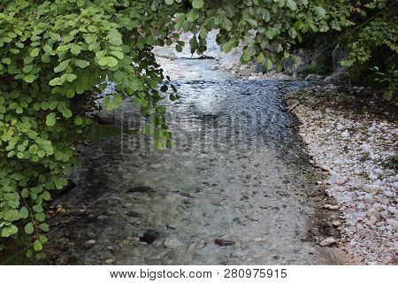 River And Springs In Pozar Thermal Baths Aridaia Greece