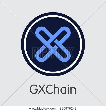 Gxs - Gxchain. The Logo Of Money Or Market Emblem.