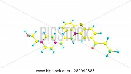 Carfenazine Molecular Structure Isolated On White