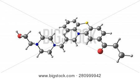 Carfenazine Molecular Structure Isolated On White