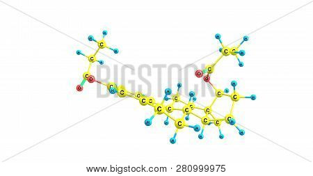 Estradiol Dipropionate Molecular Structure Isolated On White