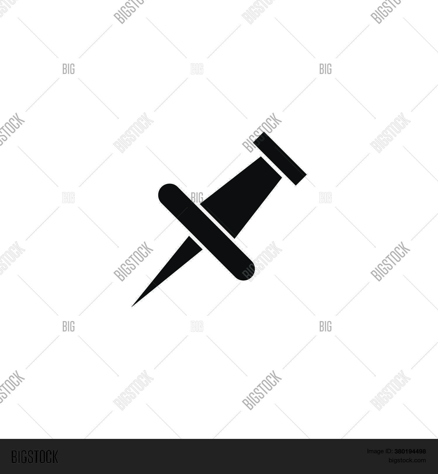 Push Pin Typography Push Pin Icon Design Vector & Photo (Free Trial) | Bigstock