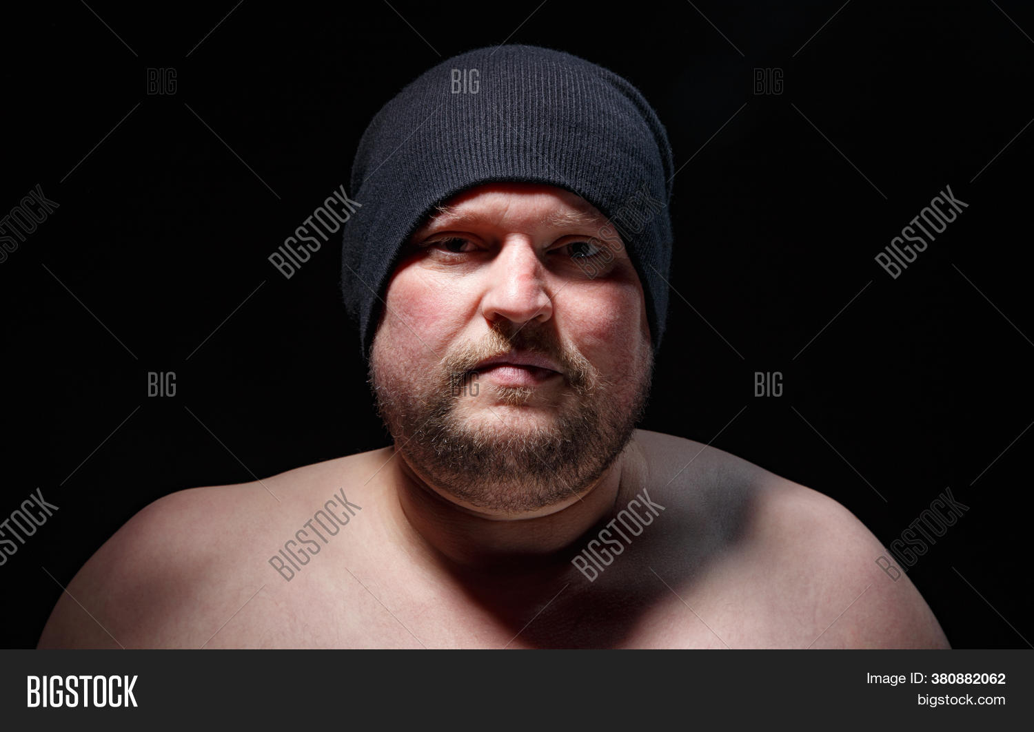Portrait Fat Man Cap Image & Photo (Free Trial) Bigstock
