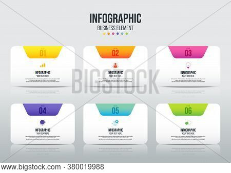 Modern Infographic Business Template And Data Visualization With 6 Options. Design Element Can Be Us