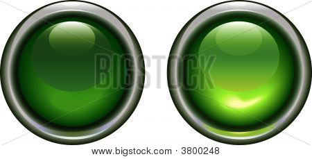 끄기 금속 테두리에 버튼에 녹색