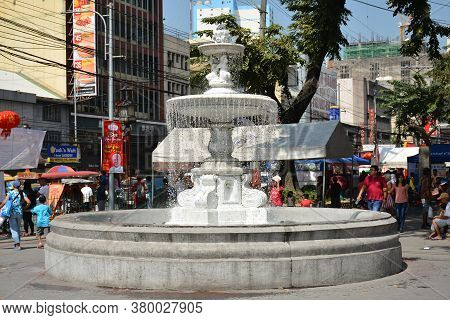 Manila, Ph - Feb 5 - Plaza San Lorenzo Ruiz Water Fountain On February 5, 2019 In Manila, Philippine