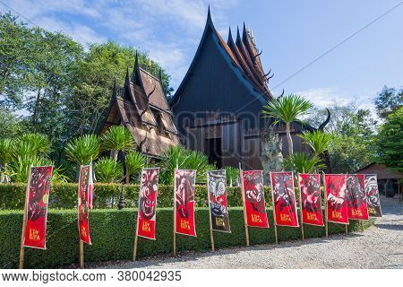 Chiang Ray, Thailand - December 17, 2018: At The Entrance To The Black Temple (baan Dam)