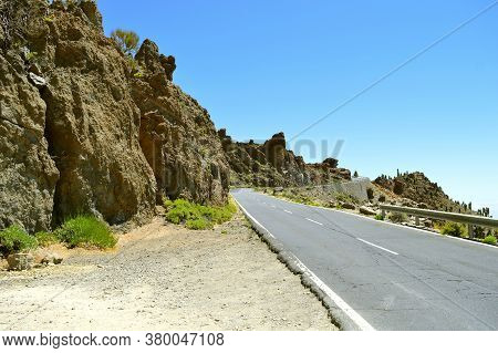Country Road In Boca Tauce, Mount Teide National Park In Tenerife