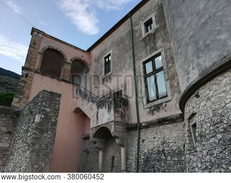 Venafro, Italy - August 7, 2020: The Pandone Castle Of Venafro