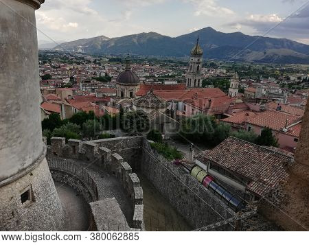 Venafro, Italy - August 7, 2020: Panorama Of The City Of Venafro In The Province Of Isernia From The