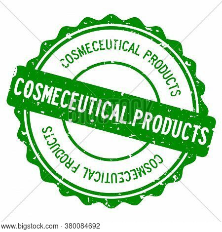 Grunge Green Cosmeceutical Word Rubber Seal Stamp On White Background
