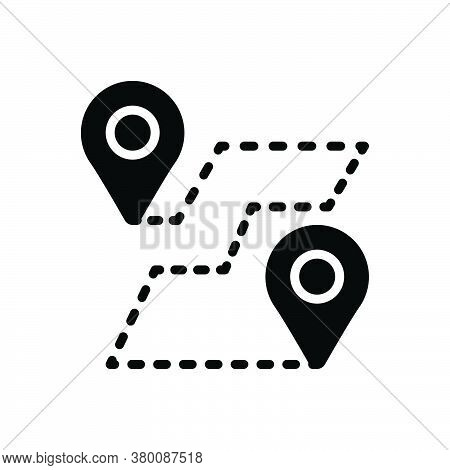 Black Solid Icon For Route Avenue Course Direction Itinerary Navigation Pilotage Map Pointer Directi