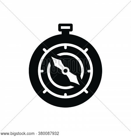Black Solid Icon For Navigation Pilotage Yachting Map Pointer Direction Compass Location Orientation