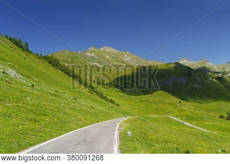 Mountain Landscape Along The Road To Crocedomini Pass, In The Brescia Province, Lombardy, Italy, At 