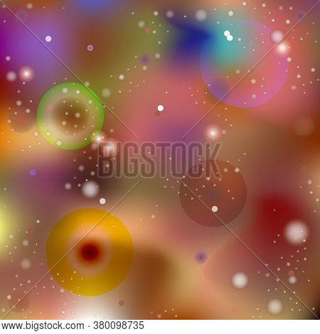 Vector Abstract Image In The Style Of A Fantastic Macro And Microworld. Luminous Spheres And Balls M