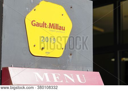 Bordeaux , Aquitaine / France - 08 04 2020 : Gault Et Millau Logo And Sign Of Influential French Res