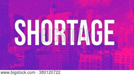 Covid-19 Shortage Theme With Downtown Los Angeles Skycapers