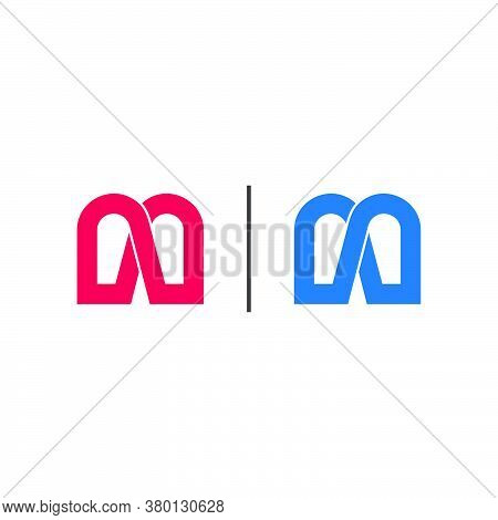 Letter M Infinity Lines Overlap Design Logo Vector