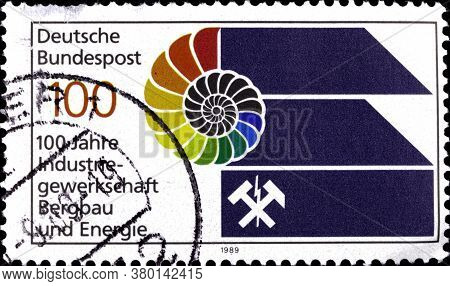 02 09 2020 Divnoe Stavropol Territory Russia The Postage Stamp Germany 1989 The 100th Anniversary Of