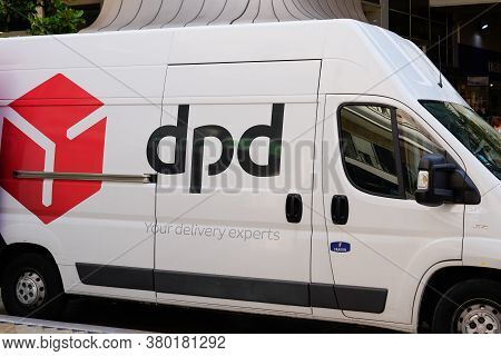 Bordeaux , Aquitaine / France - 08 04 2020 : Dpd Logo Sign On Van Panel Truck Of Largest Parcel Deli