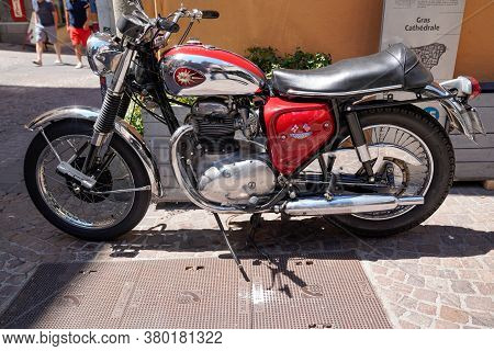 Bordeaux , Aquitaine / France - 08 04 2020 : Bsa Motorcycle Classic British Motorbike Parked In City