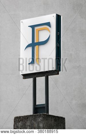 Grenoble, France - June 18, 2019: French Public Finances Logo On A Pole. The Public Finance Is A Bra