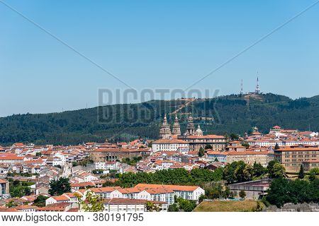 Panoramic View Of Santiago De Compostela In Galiza
