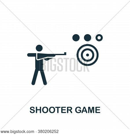 Shooter Game Icon. Simple Element From Game Development Collection. Filled Shooter Game Icon For Tem