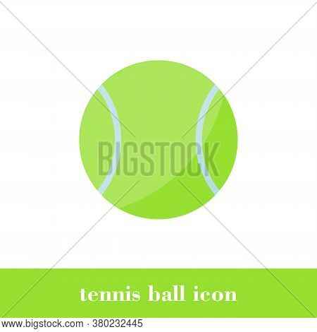 Isolated Tennis Ball In Flat Style. Wta Ball Logo. Vector Sport Icon. Play Tennis Symbol Background.